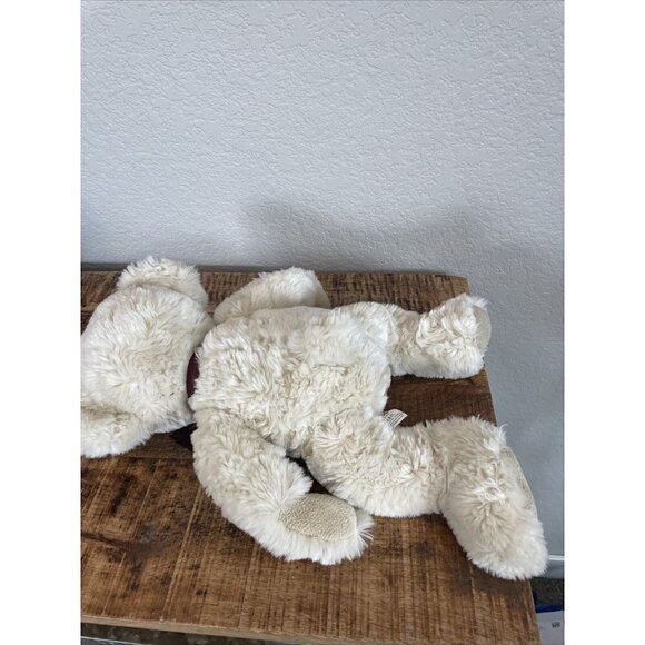 Russ JACKSON SHAGGY CREAM WHITE TEDDY BEAR Bombay Stores STUFFED PLUSH TOY Cute - Picture 4 of 7